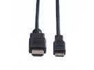 VALUE HDMI High Speed Kabel mit Ethernet, HDMI ST - Mini HDMI ST, 2 m