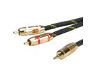 ROLINE GOLD Audio-Verbindungskabel 3,5mm Stereo - 2x Cinch, ST/ST, 2,5 m