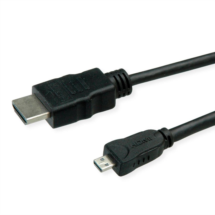 ROLINE GREEN HDMI High Speed Kabel mit Ethernet, HDMI ST - Micro HDMI ST, 2 m