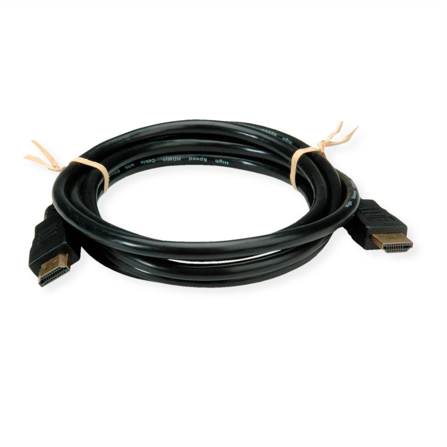ROLINE RM HDMI High Speed Kabel mit Ethernet, schwarz, 2 m