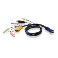 ATEN 2L-5302U KVM Kabel VGA, USB und Audio, schwarz, 1,8 m