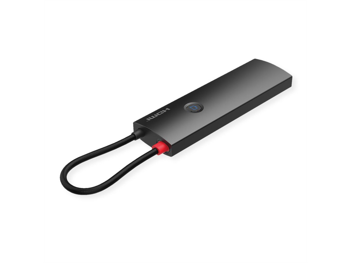 ROLINE USB 3.2 Gen2 Typ C Multiport Dockingstation, HDMI 4K60, 2x USB 3.2 Gen2, 1x USB C PD, 1x Gigabit Eth., 1x SD/microSD Card Reader