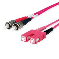 TELEGÄRTNER Duplex-Adapterkabel 50/125 OM4, 2x ST, 1x SC Duplex Stecker, violett, 1 m