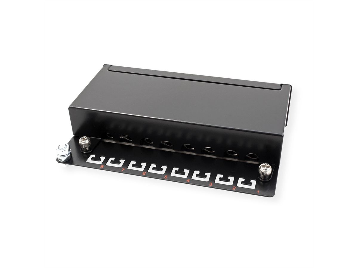 ROLINE Patchpanel, 8 Ports, Kat.5e (Class D), geschirmt, schwarz