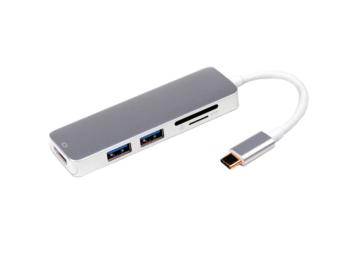 ROLINE Dockingstation USB Typ C, 4K HDMI, 2x USB 3.2 Gen 1 (A), SD/MicroSD