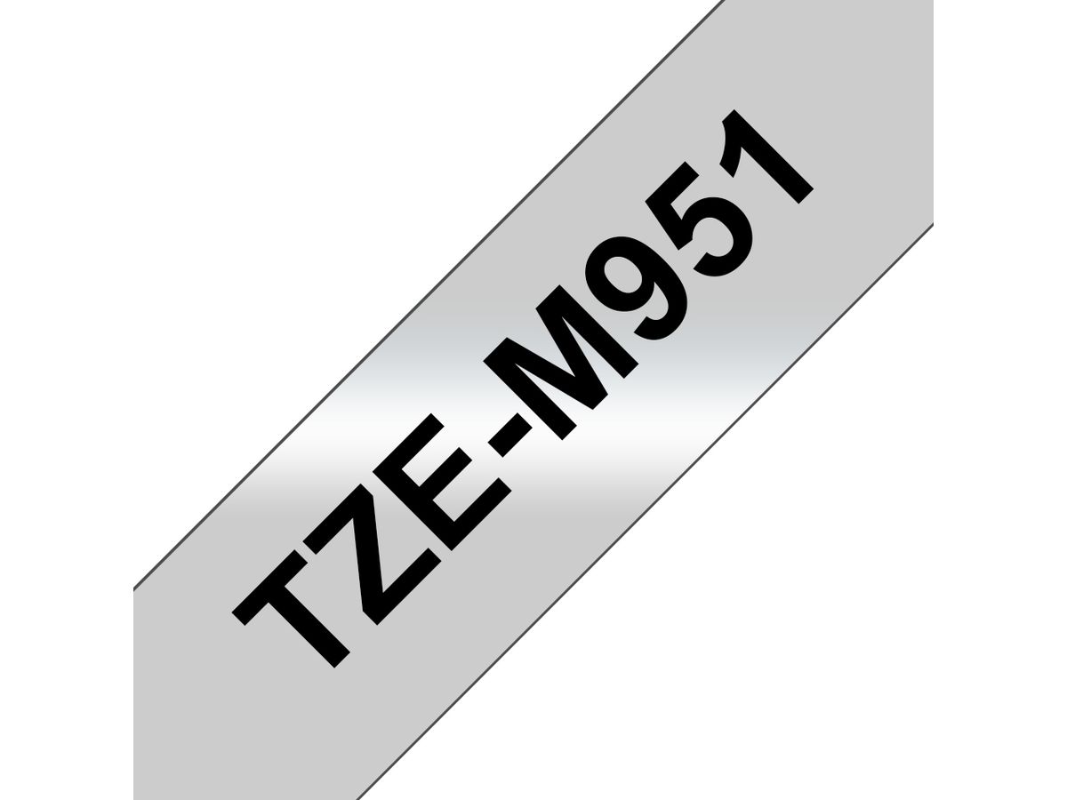 Brother TZE-M951 Etiketten erstellendes Band schwarz auf silber