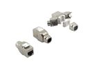 ROLINE Cat.8 (Class I) Keystone, Super-Slim, PoE, geschirmt, werkzeuglos, silberfarben