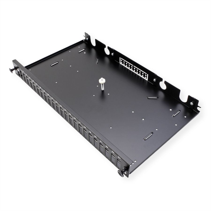 VALUE 19-Zoll-Spleißbox leer 1 HE, 24x SC DX / LC 4-fach, ausziehbar