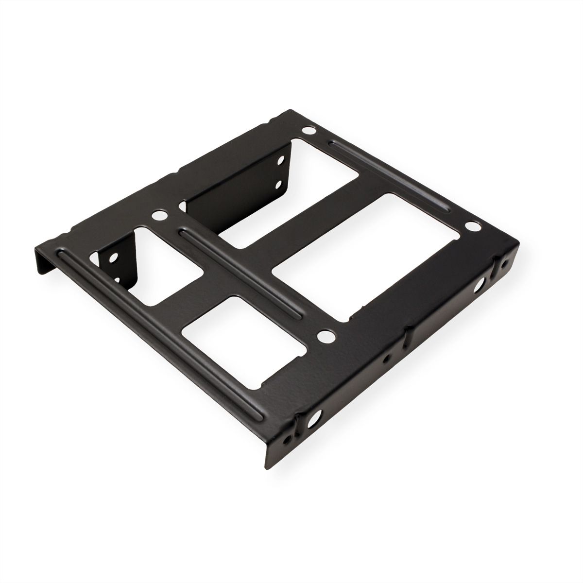 ROLINE Montageadapter, 3,5 Zoll Rahmen für 2x 2.5 HDD/SSD, Metall, schwarz