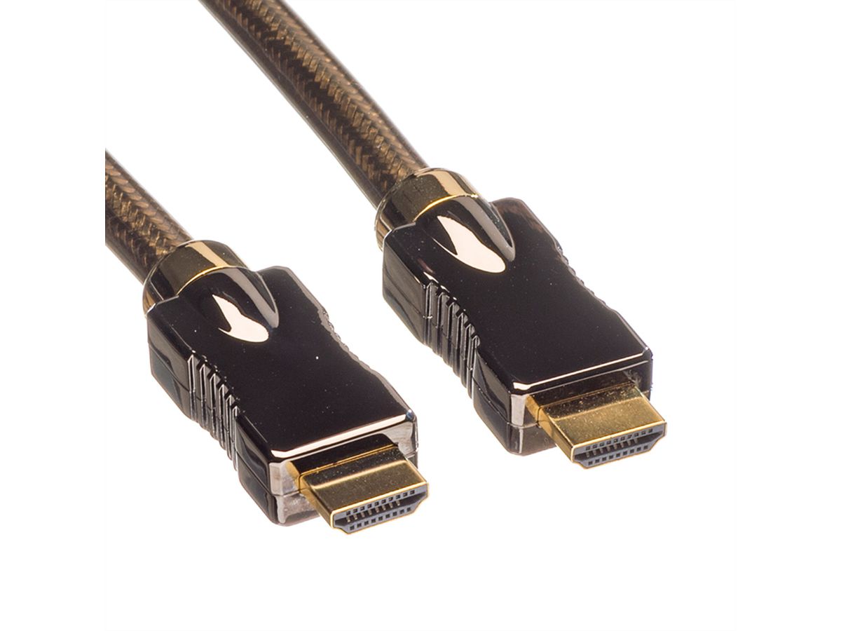 ROLINE 4K HDMI Ultra HD Kabel mit Ethernet, ST/ST, schwarz, 2 m