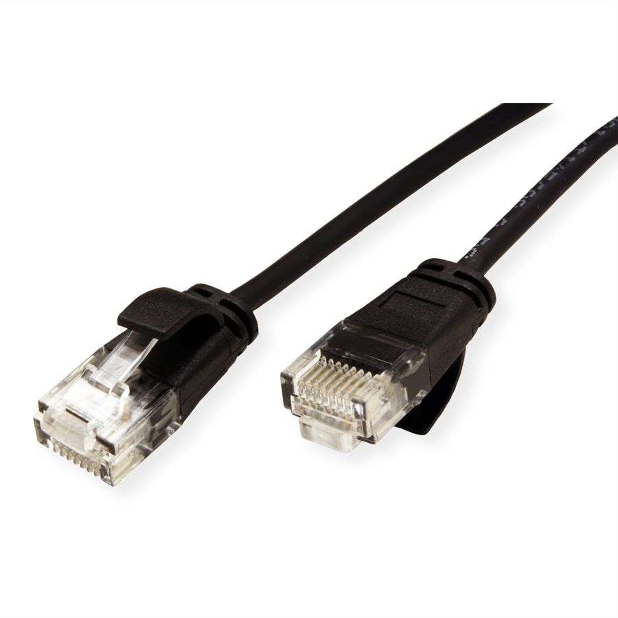 ROLINE UTP DataCenter Patchkabel Cat.6A (Class EA), LSOH, slim, schwarz, 2 m
