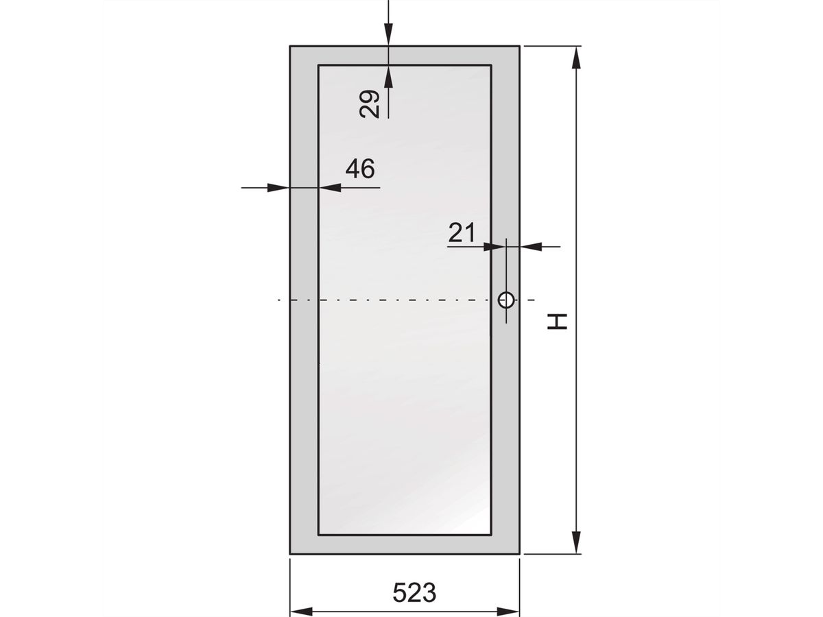 SCHROFF Verglaste Tür, 120°-Öffnungswinkel - TUER VERGL. ACRYL 29HE 600B