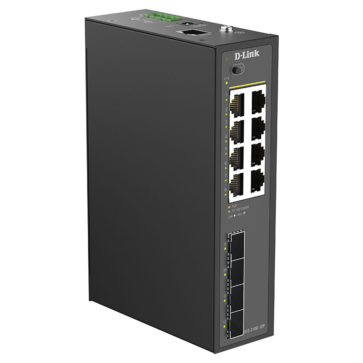 D-Link DIS-210G-12P 12-Port Switch, Smart Managed Gigabit PoE Industrial