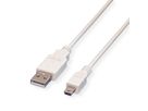 VALUE USB 2.0 Kabel, Typ A - 5-Pin Mini, weiß, 3 m