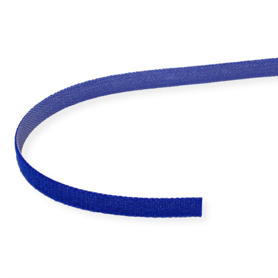 VALUE Klettband auf Rolle, 10mm, blau, 25 m