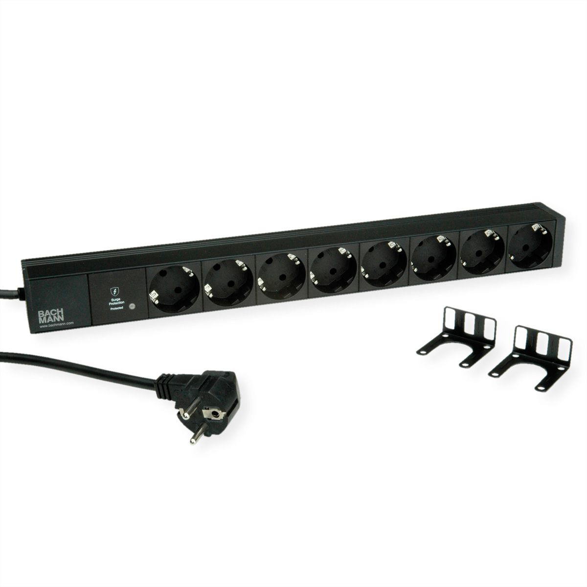 BACHMANN 19" 1HE 8xCEE7/3 sw 1xSPD-Plus 2,0m CEE7/7