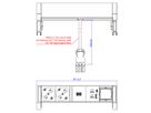 BACHMANN DESK2 white 2xP40 1xSchalter 1xUSB A/C 22W 1xCM 0,2m GST18