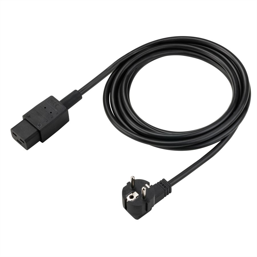 BACHMANN Netzkabel Schutzkontakt - IEC320-C19 16A/250V, unverpackt, schwarz, 3 m