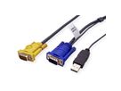 ATEN 2L-5203UP KVM-Kabel VGA USB (mit eingebautem PS/2-USB-Konverter), schwarz, 3 m