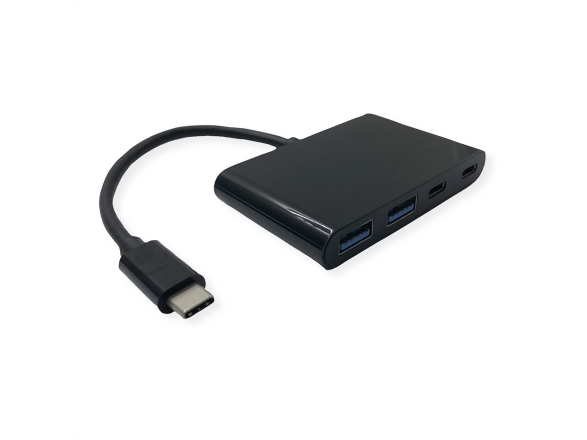 VALUE USB 3.2 Gen 2 Hub, 4fach (2x A+ 2x C), Typ C Anschlusskabel