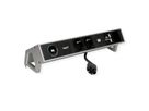 BACHMANN DESK2 1xIOTspot 2xSchutzkontakt, USB Charger 1xABD 0,2m GST18, inox