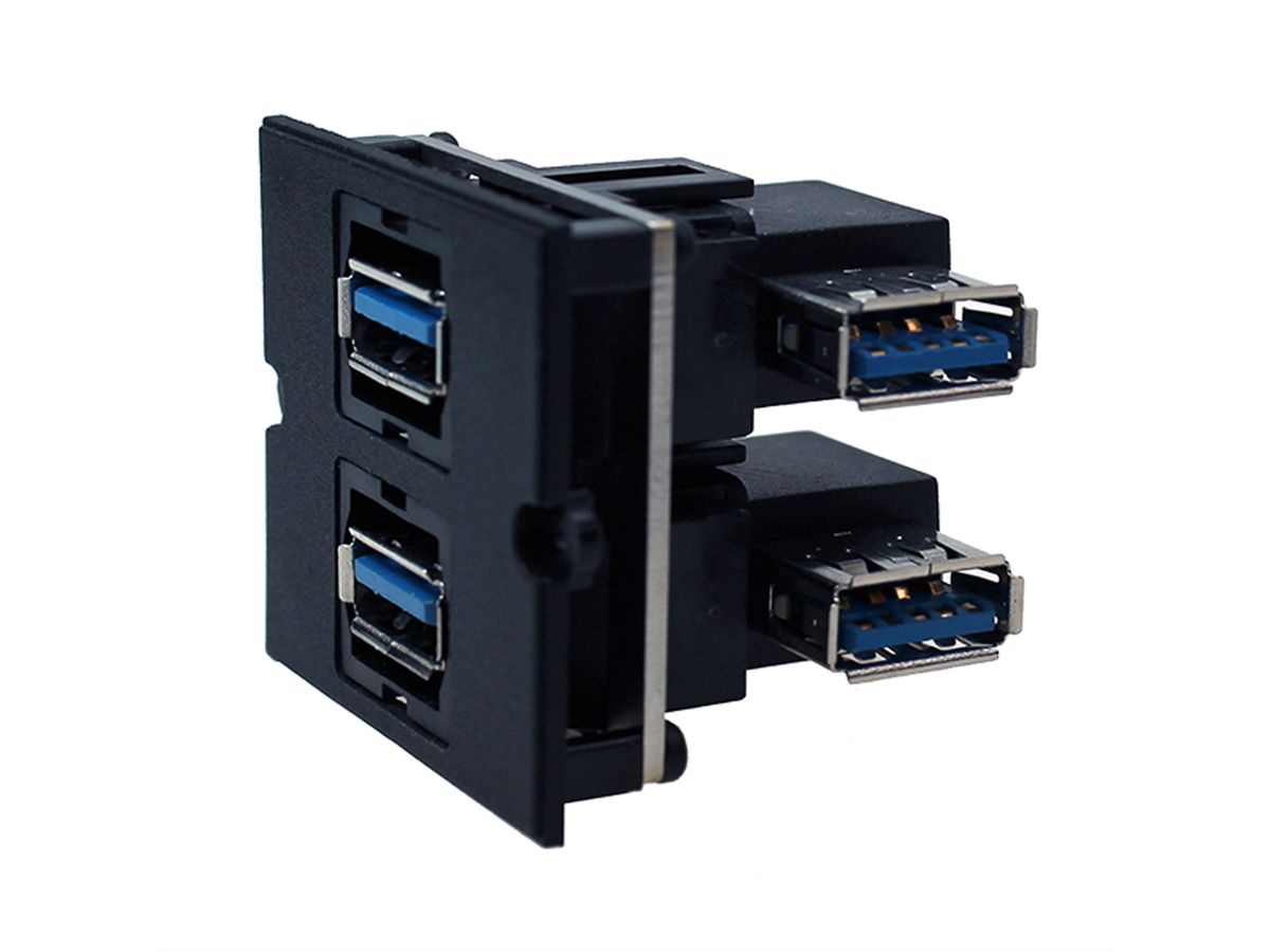 BACHMANN Rahmen 2xUSB 3.0, 90° Abgang seitlich