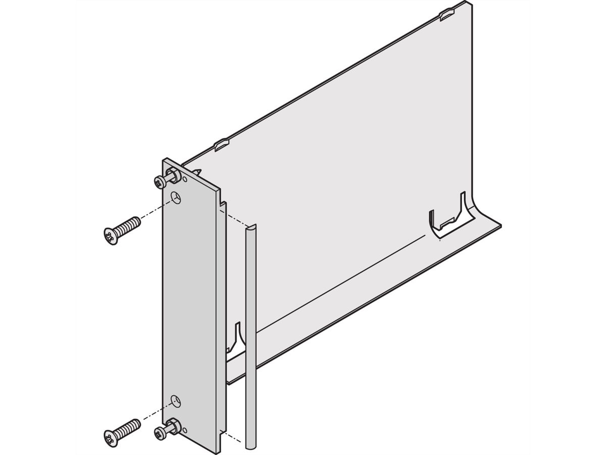 SCHROFF Luftleitblech mit U-Profilfrontplatte (Textildichtung) - SBG SCHOTTBLECH 3HE 4TE 220T