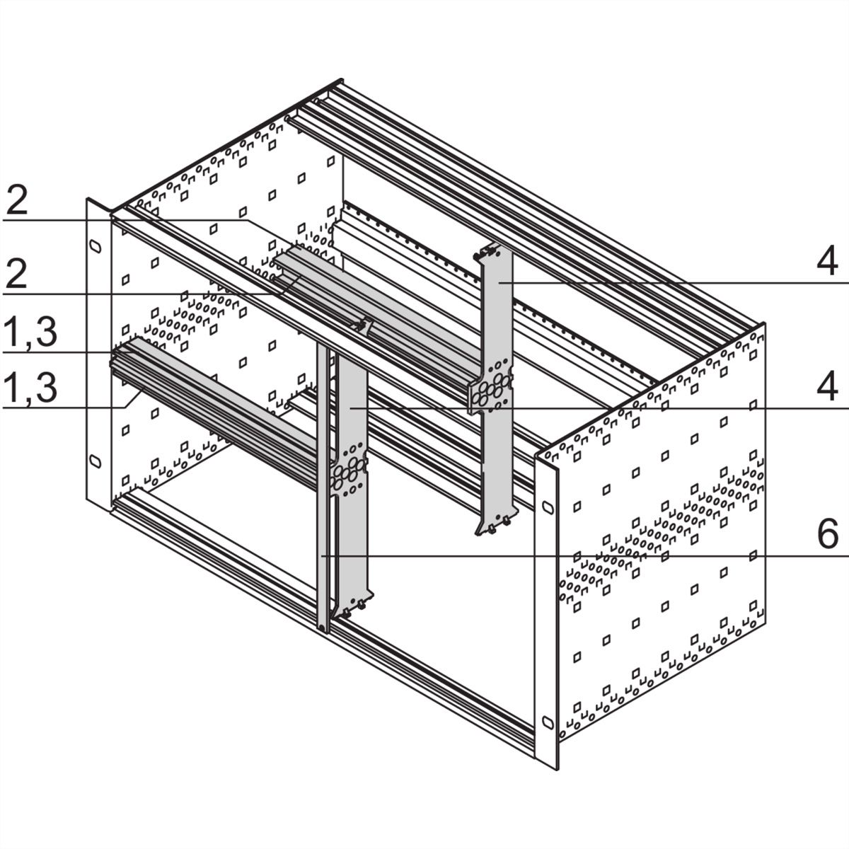 SCHROFF Gemischter Ausbau als Bausatz - AUSBAUSATZ 6HE/3HE 40TE