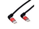 ROLINE USB 2.0 Kabel, Typ-C - Typ-C, ST/ST, 360° Rotation, schwarz / rot, 1 m
