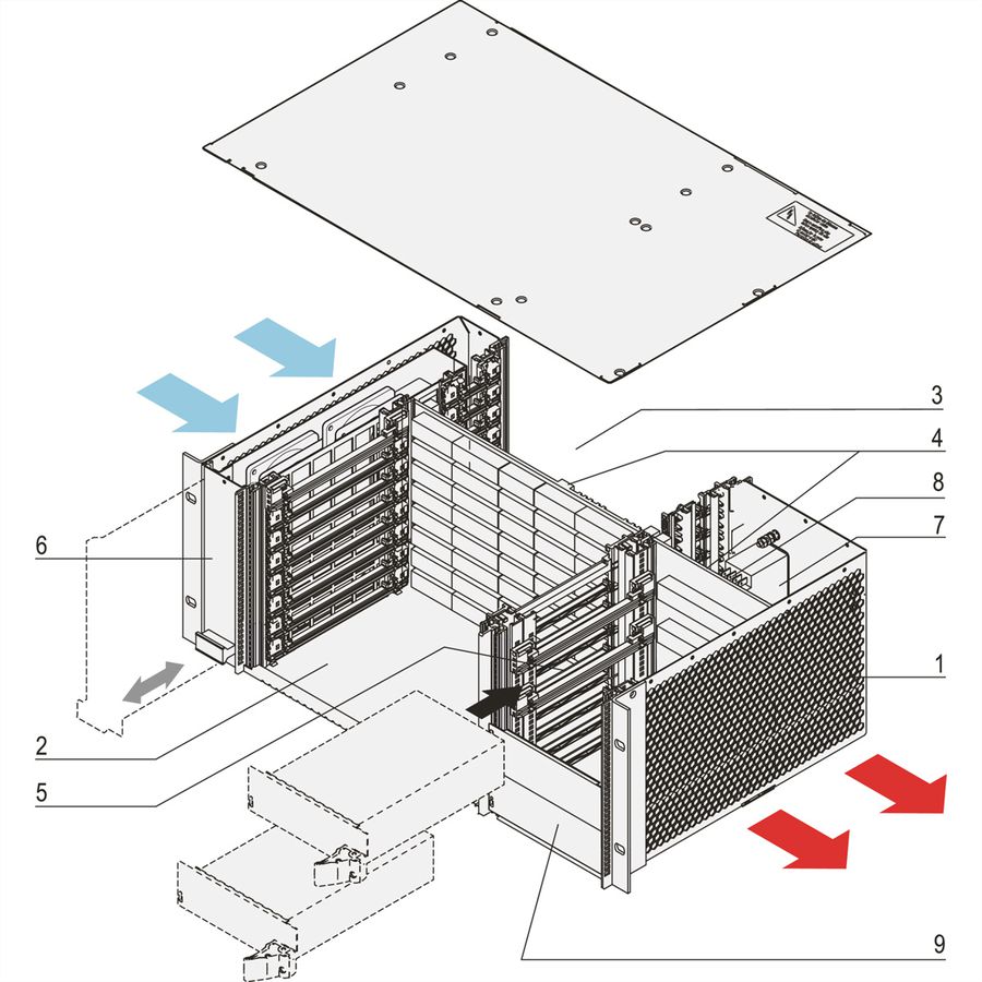 SCHROFF 4 HE, 8 Slot, mit Rear I/O, für 19"-Netzgerät - BGTR 4HE 275T 8SL CPCI 19"