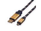 ROLINE GOLD USB 2.0 Kabel, Typ A - 5-Pin Mini, Retail Blister, 0,8 m