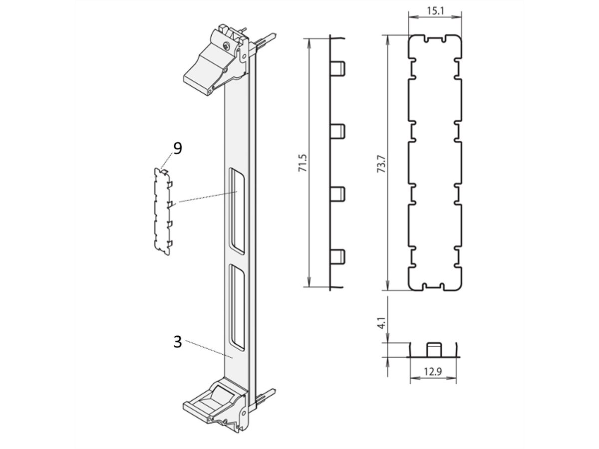 SCHROFF EMV-Abdeckung für PMC Mezzanine Frontplatten Ausbrüche - EMC ABDECKUNG 0,2MM SCHWARZ