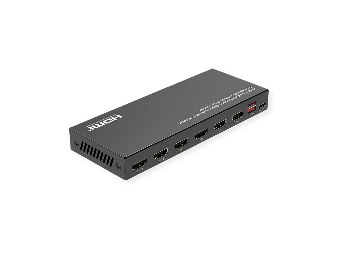 VALUE 4K HDMI Matrix Switch, 4 x 2, mit Fernbedienung
