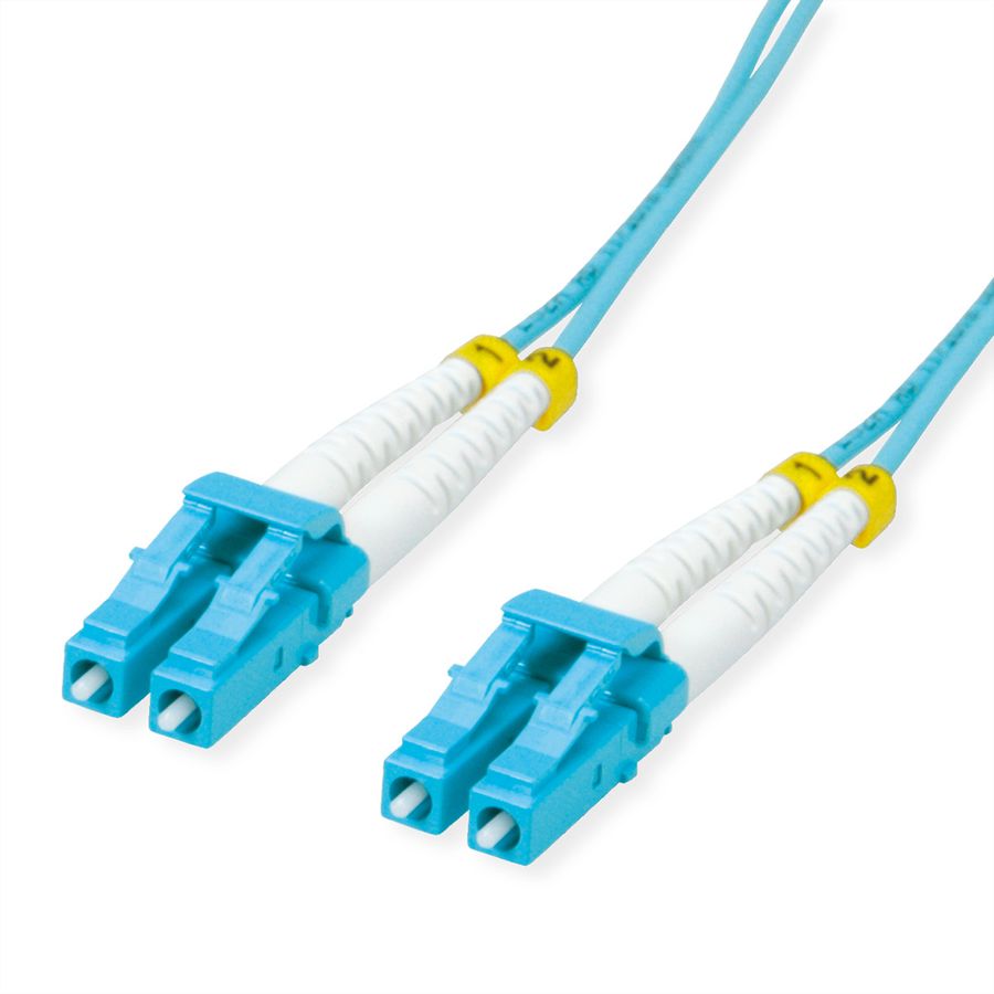 VALUE LWL-Kabel 50/125µm OM3, LC/LC, LSOH, Low-Loss, türkis, 1 m