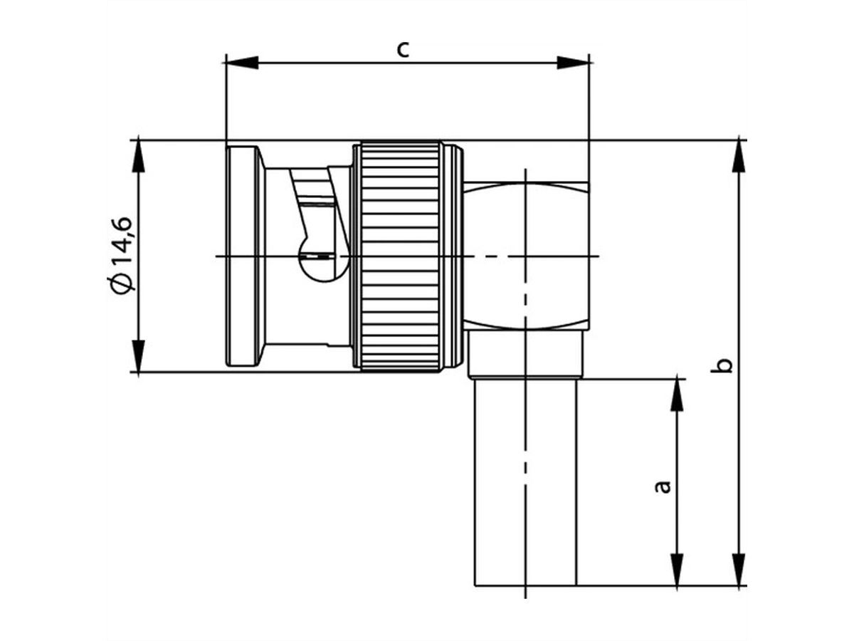 TELEGÄRTNER BNC-Winkelstecker 50 Ohm, für RG-58C/U