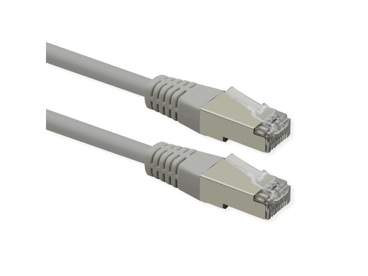 ROLINE Patchkabel Cat.6 (Class E), PoE, S/FTP (PiMF), grau, 0,3 m