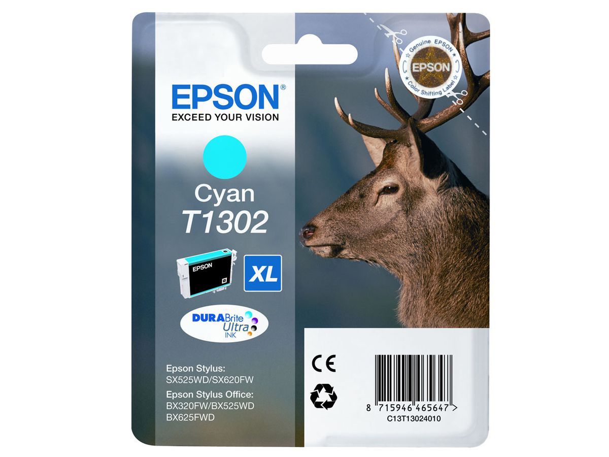 Epson Singlepack Cyan T1302 DURABrite Ultra Ink