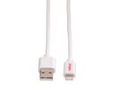 ROLINE USB 2.0 Sync- & Ladekabel mit Lightning Connector, weiß, 1,8 m