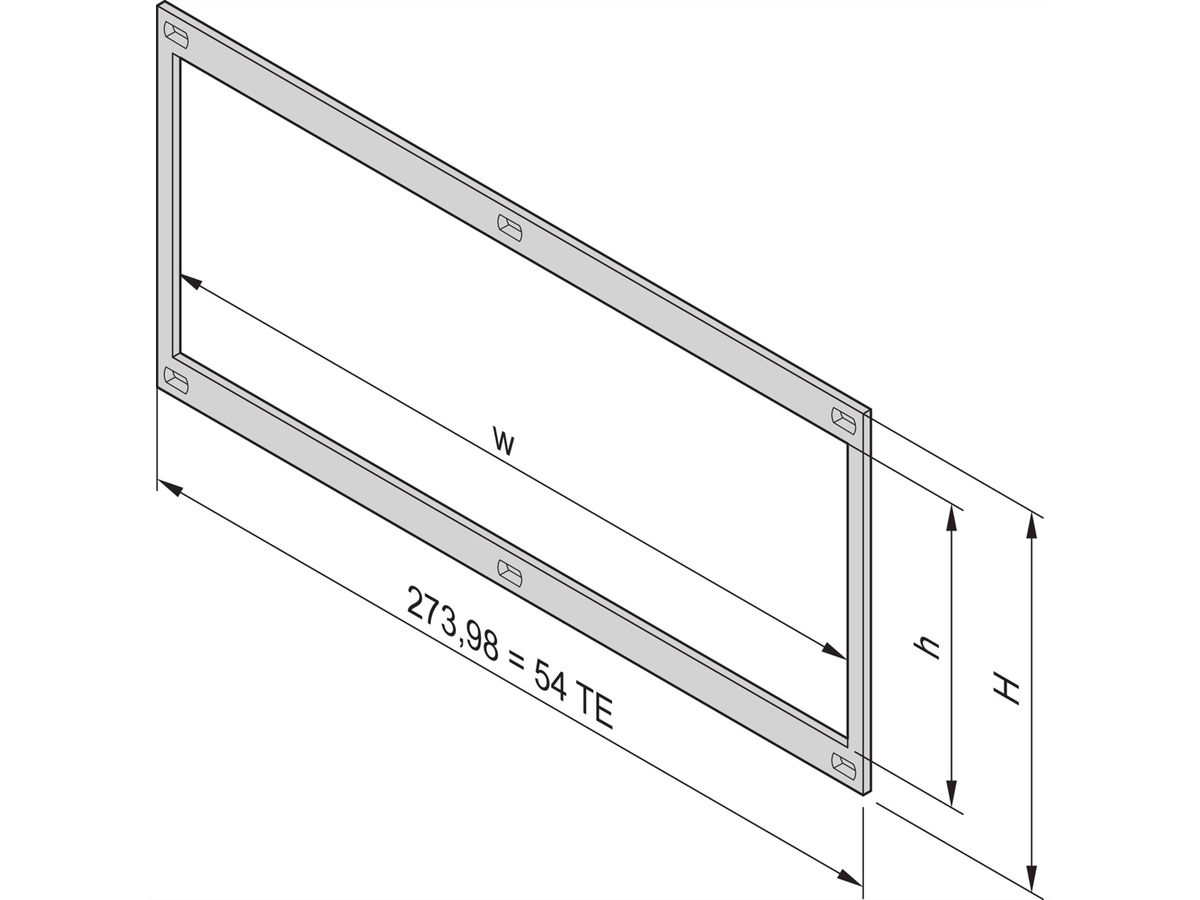 SCHROFF Frontrahmen, ungeschirmt, für horizontalen Kartenausbau - FRONTRAHMEN 3HE 54TE (KD)