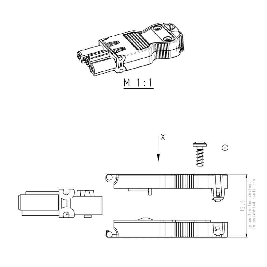 BACHMANN Gerätekupplung GST18/3 weiss