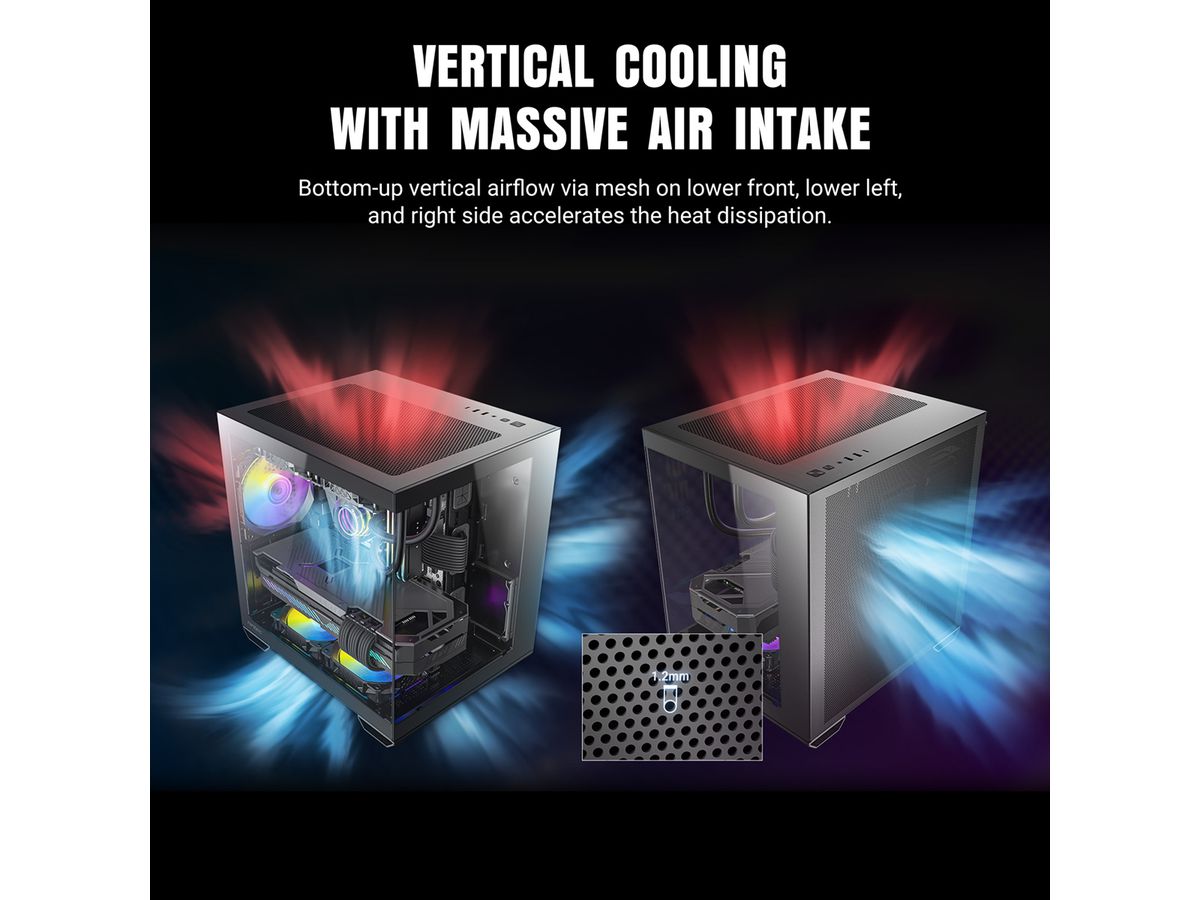 ANTEC CX60M ARGB PC Gehäuse Mini Tower Micro-ATX, schwarz