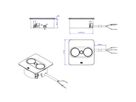 BACHMANN TWIST 2 1xCEE7/3 1xUSB A/C 22W 2,0m AEH Edelstahl-Optik eckig