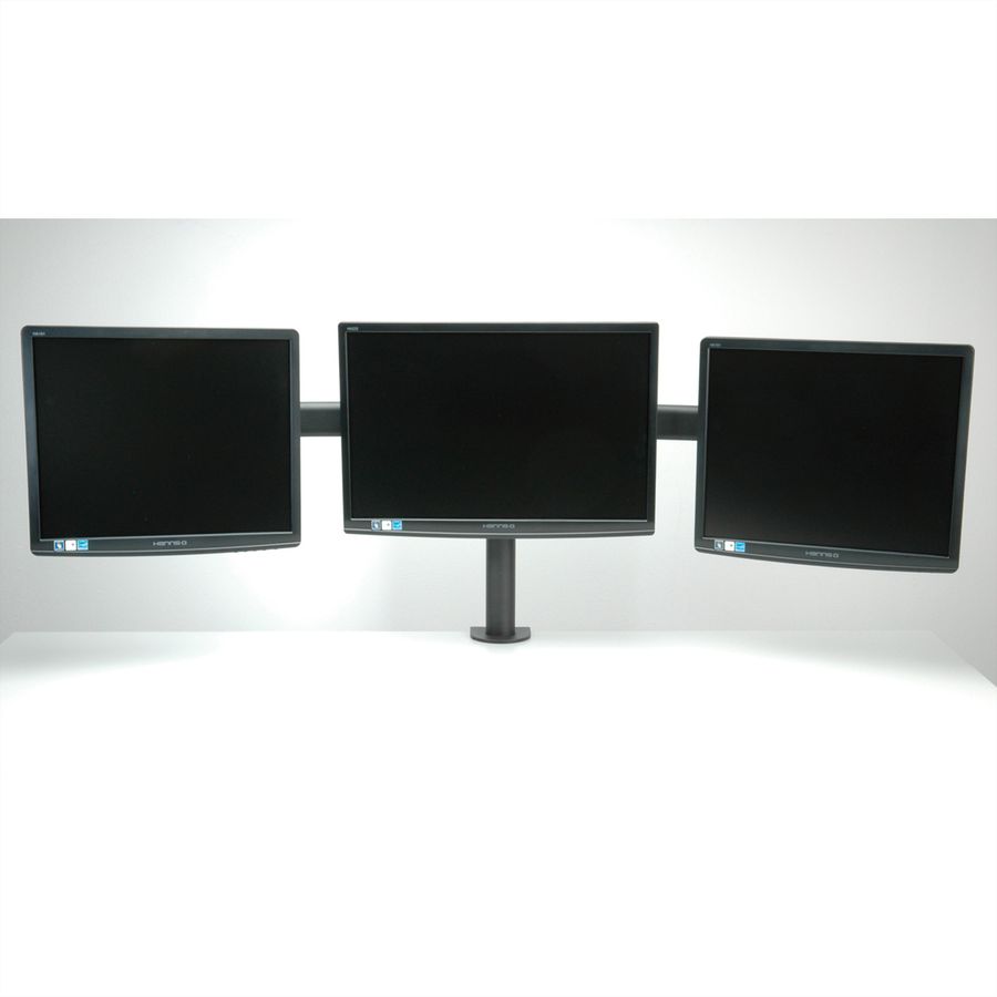 VALUE LCD-Triple-Arm Trägerstange, schwarz, Tischmontage, bis 3x 8 kg