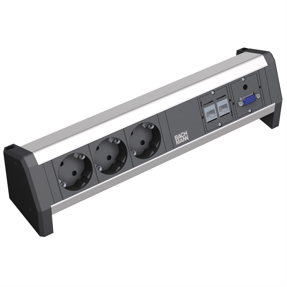 BACHMANN DESK 3x Schutzkontakt, 2x CAT6a, 1x VGA, 1x Audio 