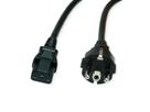 ROLINE Netzkabel, IEC-Buchse & CEE7/7-Stecker gerade, schwarz, 3 m