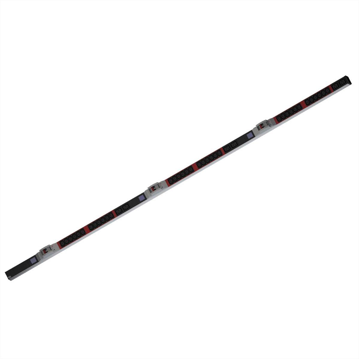 BACHMANN BN0500 19" PDU 1HE 36xC13, 6xC19, Leistungsmessung, Anschluss CEE 3x32A, rot