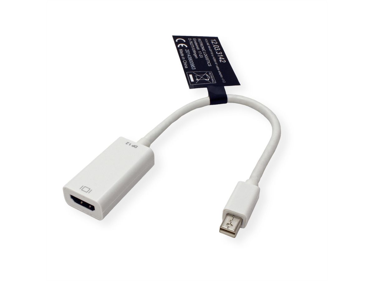 ROLINE Mini DisplayPort-HDMI Adapter, v1.2, Mini DP ST - HDMI BU, Aktiv