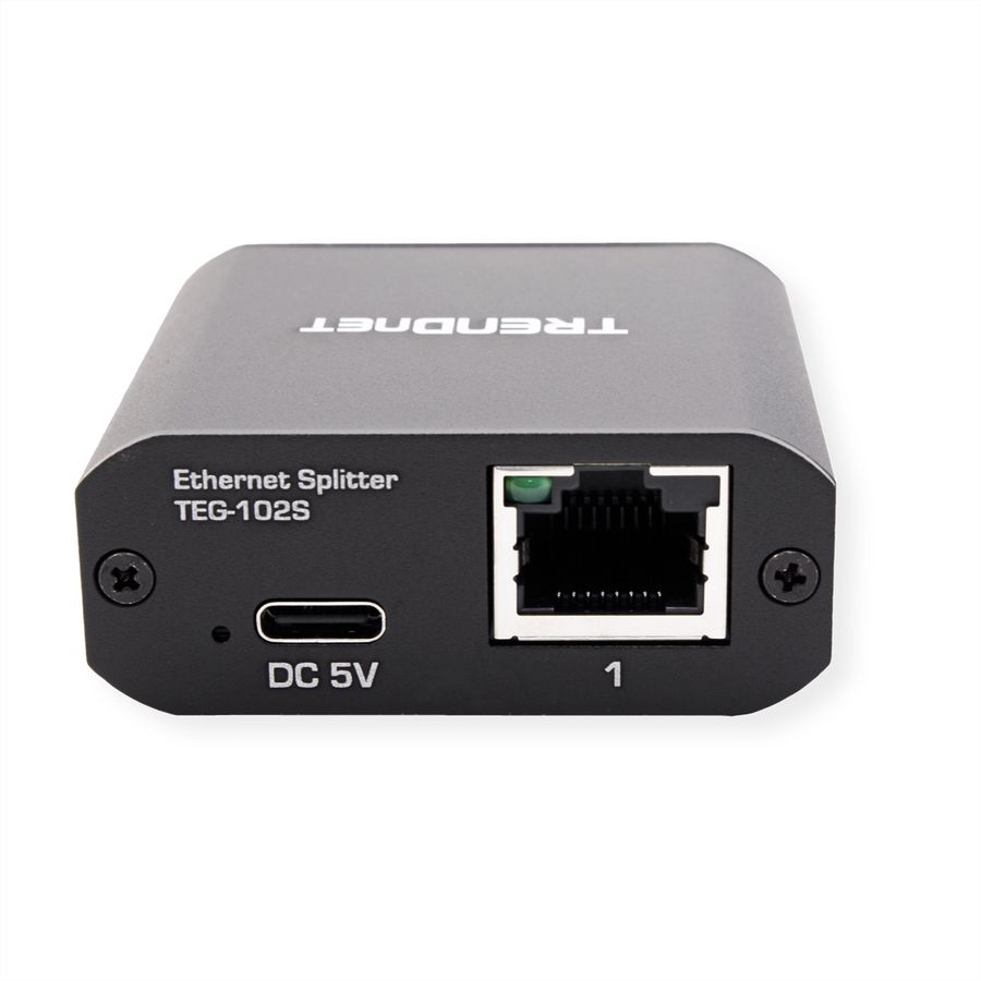 TRENDnet TEG-102S 2-Port-Gigabit-Splitter, mit USB-C-Stromversorgung