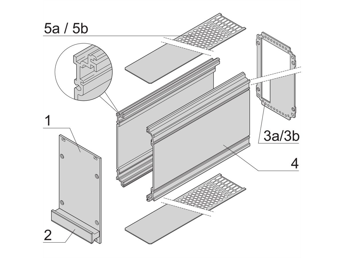 SCHROFF Kassetten PRO 3 HE-Bausätze, Frontplatte ungeschirmt - KAS S2 FS 3HE 42TE 167T