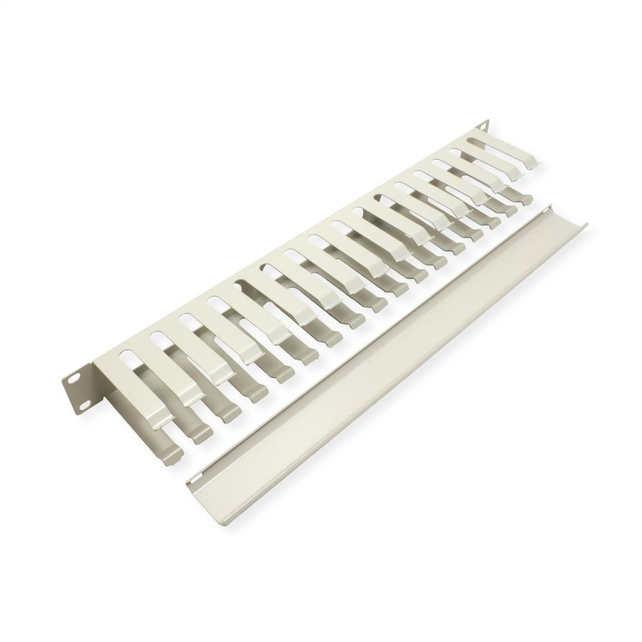 VALUE 19-Zoll-Frontplatte 1 HE mit Rangierkanal 40 x 80 mm, grau